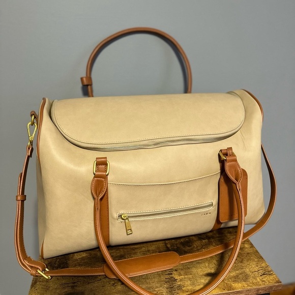 Fawn Design Handbags - Fawn Design Cream and Tan Travel Bag Limited Addition
